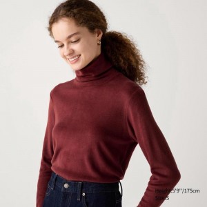 Uniqlo HEATTECH Fleece Women T-Shirts Wine US | LKPU-25648