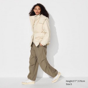 Uniqlo HEATTECH Parachute Women Trousers Brown US | SQZI-76815