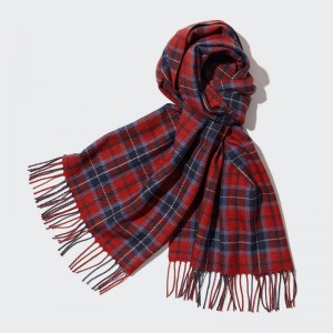 Uniqlo HEATTECH Patterned Men Scarf Wine US | LTNH-79436