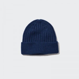 Uniqlo HEATTECH (Ribbed) Women Beanie Blue US | DEQX-64023