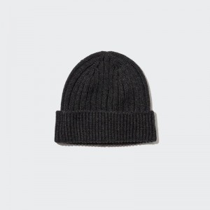 Uniqlo HEATTECH (Ribbed) Women Beanie Dark Grey US | NSIO-27503