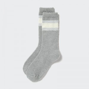 Uniqlo HEATTECH Soft Fluffy Thermal Women Socks Tights Grey US | KXWC-42506