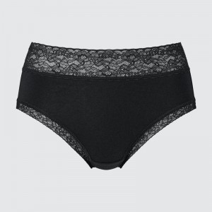 Uniqlo High Rise Women Briefs Black US | IJRV-86705