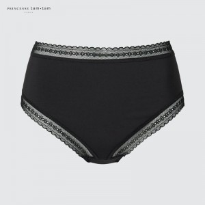 Uniqlo High Waisted Knickers Women Underwear Black US | GAHM-71953