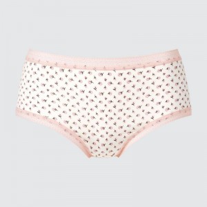 Uniqlo Hiphugger (Flowers) Women Briefs Off White US | QJHA-94813