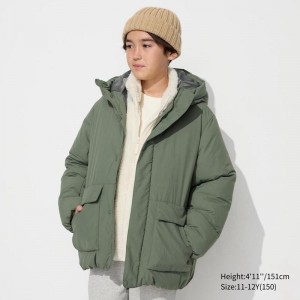 Uniqlo Hybrid Down Kids' Parka Green US | KSBO-86194