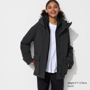 Uniqlo Hybrid Down Women Coats Black US | EKJZ-94508