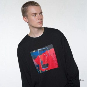 Uniqlo KAWS + Warhol UT Graphic Women Sweatshirts Black US | ESNL-67413