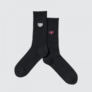 Uniqlo KAWS + Warhol UT Women Socks Tights Black US | KHFX-30281