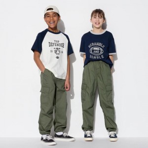 Uniqlo Kids Parachute Cargo Kids' Trousers Olive US | TWXR-47230