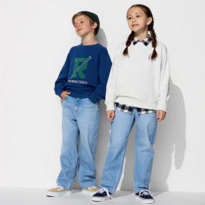 Uniqlo Kids Wide Leg Kids' Jeans Blue US | EFQT-48936