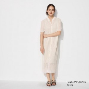 Uniqlo Lace Knit Women Dress Off White US | PAIE-57349