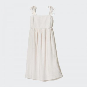 Uniqlo Linen Blend Camisole Women Dress Off White US | YLEA-71035