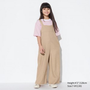 Uniqlo Linen Blend Kids' Jumpsuit Beige US | EQYM-15247