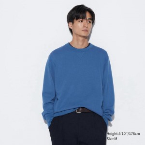 Uniqlo Men Sweatshirt Blue US | UJYK-36249