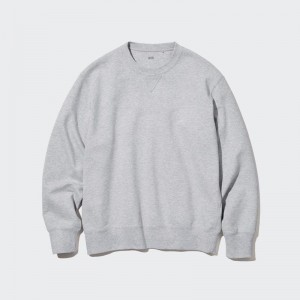 Uniqlo Men Sweatshirt Grey US | EMCF-91354