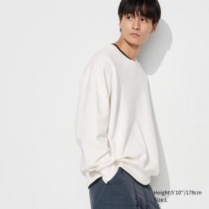 Uniqlo Men Sweatshirt Off White US | EDAP-74863