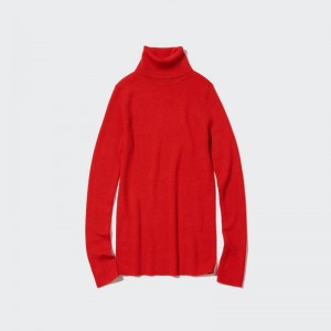 Uniqlo Merino Ribbed Women Jumper Red US | TCLG-73428