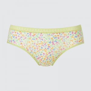 Uniqlo Mid Rise (Flowers) Women Briefs Green US | GXEN-89534