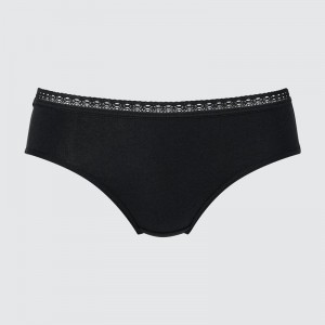 Uniqlo Mid Rise Women Briefs Black US | ZGOU-68213