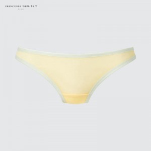 Uniqlo Midi Knickers (Mesh, Print) Women Underwear Yellow US | ORJE-26894