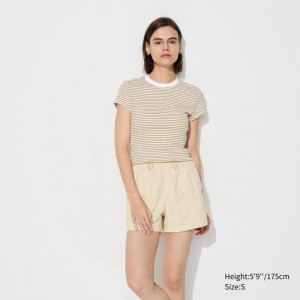 Uniqlo Mini (Stripe) Women T-Shirts Beige US | OHXS-16084