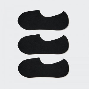 Uniqlo No-Show (3 Pairs) Women Socks Tights Black US | VTON-81732