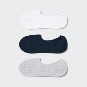 Uniqlo No-Show (3 Pairs) Women Socks Tights Off White US | ICPX-21678