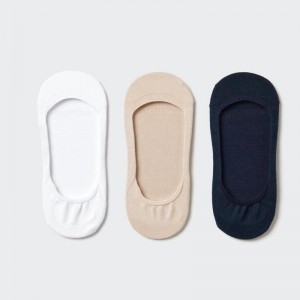 Uniqlo No-Show (Low Cut, 3 Pairs) Women Socks Tights Off White US | KRZQ-41268