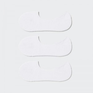 Uniqlo No-Show (Pile, 3 Pairs) Women Socks Tights White US | CVBH-87942