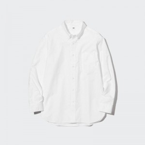 Uniqlo Oxford Men Shirts Off White US | BINC-68275