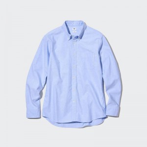 Uniqlo Oxford (Slim Fit) Men Shirts Blue US | VHLX-71539