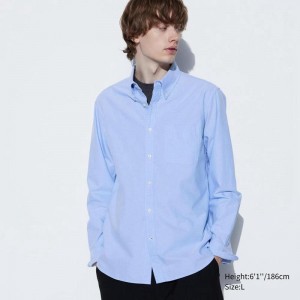 Uniqlo Oxford (Slim Fit) Men Shirts Blue US | DENI-43650