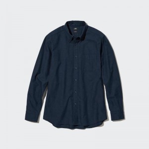 Uniqlo Oxford (Slim Fit) Men Shirts Navy US | JAZW-70649