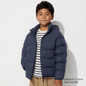 Uniqlo PUFFERTECH Washable Kids' Parka Navy US | UYXM-40673