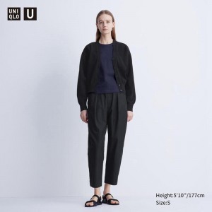 Uniqlo Parachute Cropped Women Trousers Black US | CQBJ-59372