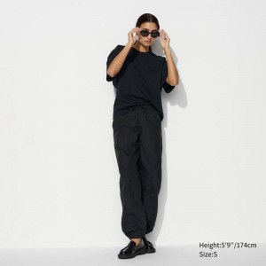 Uniqlo Parachute (Long) Women Trousers Black US | QNXG-69071