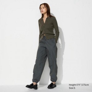 Uniqlo Parachute (Long) Women Trousers Dark Green US | AWKU-26874