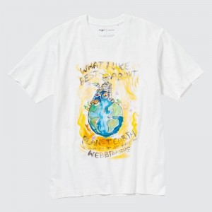 Uniqlo Peace for All Graphic (Francesco Risso) Women T-Shirts White US | QFIG-01436