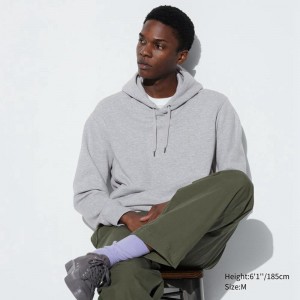 Uniqlo Pullover Men Hoodie Grey US | VQEG-36714