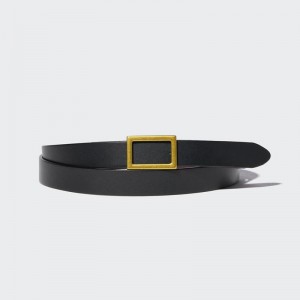 Uniqlo Reversible Women Belt Black US | TUEV-92670