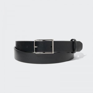 Uniqlo Rounded Square Buckle Women Belt Black US | BEXR-76024