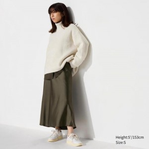 Uniqlo Satin (Short) Women Skirts Olive US | OJDG-42583