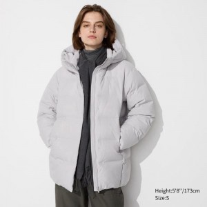 Uniqlo Seamless Down Short Women Coats Light Grey US | HRDO-57928