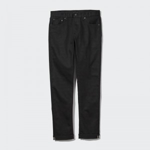 Uniqlo Selvedge Stretch Slim Fit Men Jeans Black US | DPFB-50213