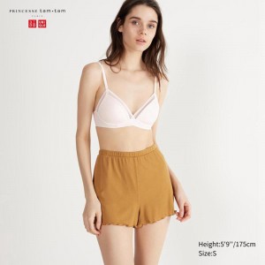 Uniqlo Sheer Lounge Women Shorts Brown US | YEUL-34912