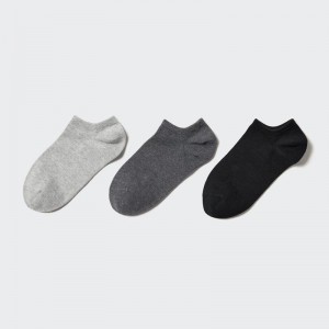 Uniqlo Short (3 Pairs) Women Socks Tights Grey US | HZOG-05274