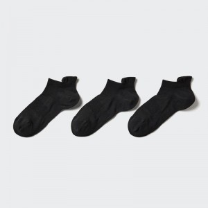 Uniqlo Short (Sports, 3 Pairs) Women Socks Tights Black US | ELMH-13509