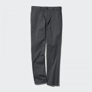 Uniqlo Slim Fit Chino (Long) Men Trousers Dark Grey US | OFNP-80521