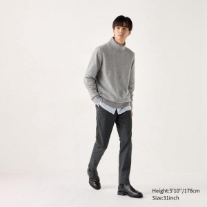 Uniqlo Slim Fit Chino (Short) Men Trousers Dark Grey US | JFDM-85960